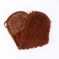 Guante de baño de chenilla para mascota pata de gato marrón absorbente secado rápido - Engrosado / Marrón