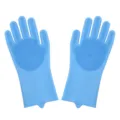 Guanti da bagno in silicone blu per animali con setole morbide per massaggio e toelettatura. - Guanto da bagno allungato - Blu