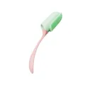 Brosse a dents de doigt en silicone pour animaux, rose et vert, design pour chiens. - Brosse à dents à manche - rose