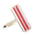 Reusable pet hair remover brush for clothes and furniture easy cleaning tool white and red - White Style with Bubble Film