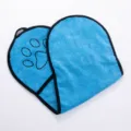 Toalla de chenille para mascota perro gato guante de bano absorbente azul 60x22cm - Estilo Delgado / Azul