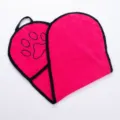 Guante de toalla de baño absorbente de chenilla para mascotas perro gato 60x22cm - Estilo Delgado / Rojo