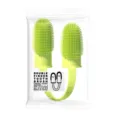 Brosse à dents double doigt en silicone pour chiens et chats, nettoyage des dents, vert, 1 pce - Brosse à dents double - Jaune paille