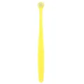 Yellow round head pet toothbrush for cats and dogs, soft bristle oral cleaning tool single pack - Yellow