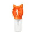 Pet bath foaming brush with dispenser, silicone cat ear massage comb for dogs and cats grooming. - Orange