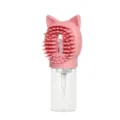 Pink cat ear pet bath brush dispenser silicone massage brush for dogs and cats grooming tool - Pink