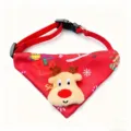 Bandana de Noël pour animal avec renne en peluche, collier rouge réglable pour chat et chien. - Taille unique (2,5-11,5 kg) / Renne Rouge