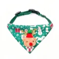 Bandana de Noel pour animal chat chien collier avec decoration en peluche renne et ruban. - Taille unique (2,5-11,5 kg) / Style renne aux longs bois vert