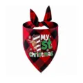 Rot-schwarzes Karomuster Haustier-Bandana, niedliches Weihnachts-Hundeschal und Katzenlätzchen. - Rot Weihnachts-Elch