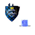 Ensemble bandana d'anniversaire et chapeau couronne brillant pour chien et chat - XS / Couronne d'anniversaire bleue et bandana (Lien individuel disponible)