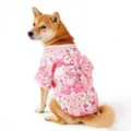 Robe kimono japonaise pour animaux de compagnie chat et chien, design fleurs de cerisier. - S / Rose