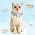 Cute blue lace pet bib for cats and small dogs sweet princess style decorative neck collar - Light Blue