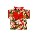 Bellissimo Kimono Giapponese Rosso a Fiori per Piccoli Cani e Gatti Vestito Invernale - Taglia M / Rosso