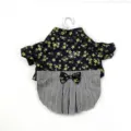 Kimono in stile giapponese per cani e gatti di piccola taglia, vestiti caldi autunno inverno - Stile con impronte di cane blu navy