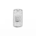 Glänzender Edelstahl Paved Zirkonia Römische Ziffer Hundemarke Anhänger DIY Schmuck - Römische Ziffer Silber (PJ0082-01)