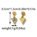 Goldener dreieckiger DIY Anhänger Perle mit Zirkonia, 0,5x1,3cm Schmuckzubehör - Kleine Dreieck-Form (TP2408-02-small) / Gold