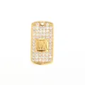 Goldfarbener Edelstahl Anhänger mit Zirkonia Steinen glänzend DIY Schmuck Zubehör - Römische Ziffer Gold (PJ0082-02)