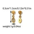 Goldener geometrischer Anhänger Schiebeperle DIY Schmuckzubehör Charm Material neu - Marquise Strass-Stil (TP2414-02) / Gold