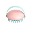 Cute silicone pet bath brush with soft massage bristles and handy handle for easy grooming. - Fluorescent Pink