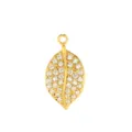 Goldfarbener Blatt Anhänger mit funkelnden Zirkonia Steinen für DIY Schmuck Zubehör. - Kleines Blatt Gold (PJ0085-02 Klein)