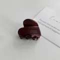 Französische Acetat Herz Haarklammer für Damen, elegante braune Haarklammer für den Alltag. - Herz Kleine Haarklammer (P44-2#) / Dunkelbraun