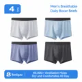 Disposable men's ice silk boxer briefs, breathable travel underwear variant in four-color pack. - L / Bottoms / Colorful