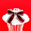 French style lace pet bib collar with bow and pearl for cats and dogs cute neckwear main - One Size (3-22) / Red