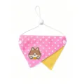Cute pet bandana double sided polka dot dog bib with adjustable strap for cats and puppies - Pink Embroidered Patch