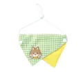 Double-sided pet saliva towel green plaid cat dog bib adjustable collar accessory SKU. - Green Embroidered Patch