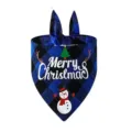 Weihnachten Haustier Halstuch Detail, blauer Karomuster Hundezubehör mit Schneemann Druck - Einheitsgröße (63*43*43) / Blauer Weihnachtsschneemann