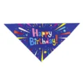 Blaue Haustier Geburtstag Halstuch Detail mit buntem Feuerwerk und festlichem Text gedruckt. - Stil F