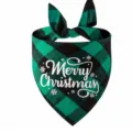Grünes Weihnachts-Karomuster Haustier-Bandana für Hunde und Katzen aus weichem Polyester. - Grüne Schneeflocke