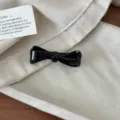 Koreanischer Stil Schwarze Acetat Schleife Haarklammer Minimalistische Ponyklammer für Frauen - Acetat-Federclip / Q15-4# Schwarz