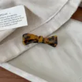 Koreanische Acetat Schleife Haarklammer Schildpatt Seiten Haarspange elegante einfache Frisur - Acetat-Federclip / Q15-5# Dunkles Schildpatt