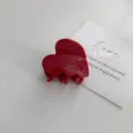 Französische Acetat Herz Haarklaue Clip rot kleine Haarklammer Damen Haarschmuck - Rot