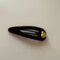 Pinza de pelo de terciopelo marrón con corazón dorado, accesorio elegante para otoño e invierno. - 5# Café Oscuro