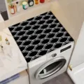 Diatomeenerd Waschmaschinen Abdeckung Matte schwarz geometrisch Wellen staubdicht saugfaehig rutschfest - 30*40cm / X-Schlichte Linien-1