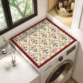 Copertura antipolvere per lavatrice tappetino floreale retro protezione antiscivolo - Stile Blossom Classic J