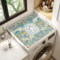 Tapis de protection pour machine à laver terre de diatomée motif floral carré anti-poussière - Floraison printanière 5