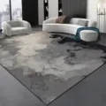 Grand tapis de salon moderne abstrait encre noire et blanche pour la décoration intérieure. - 40*60cm (Velours Doux) / Peinture à l'encre noir et blanc-1