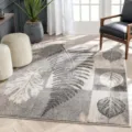 Moderno alfombra abstracta con diseño de hojas para sala, alfombrilla antideslizante. - 40*60cm (Cachemira de Imitación) / SYT abstracto RS-1