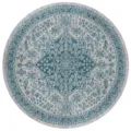 Tapis de sol rond vintage à médaillon bohème, tapis floral bleu et gris pour votre salon. - 40x40cm / BO Tapis persan - 2