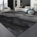 Tapis abstrait noir moderne, décoration élégante de sol pour salon de maison. - 40*60cm (Velours Doux) / Peinture à l'encre noir et blanc - 2