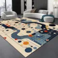 Tappeto da soggiorno geometrico astratto, morbido tappeto in velluto di cristallo per la casa. - 40*60cm (Velluto Delicato) / Geometrico a pois - 2
