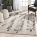 Alfombra moderna para sala de estar con diseño de hojas abstractas, duradera y fácil de limpiar. - SYT Abstracto RS-5