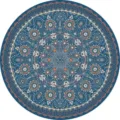 Tapis rond mandala floral bohème, magnifique tapis de style ethnique rétro pour salon. - Tapis persan BO-7