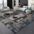 Modern minimalist gray living room rug with abstract vintage distressed pattern for home decor. - 80*160cm / Gray Minimalist Carpet 10