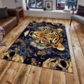 Large living room rug featuring striking tiger and skull pattern, anti-slip bedroom floor carpet. - QDJD Tiger-11