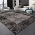 Modern minimalist grey living room area rug vintage distressed carpet for bedroom and sofa. - 80x160cm (Skin-friendly Plush) / Gray Minimalist Carpet 12