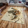 Modern living room rug with abstract tiger art print, non-slip large area bedroom floor carpet. - QDJD Tiger-16